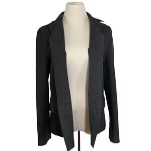 Seventy Virgin Wool Lightweight Heather Blazer Jacket in Charcoal Size Small